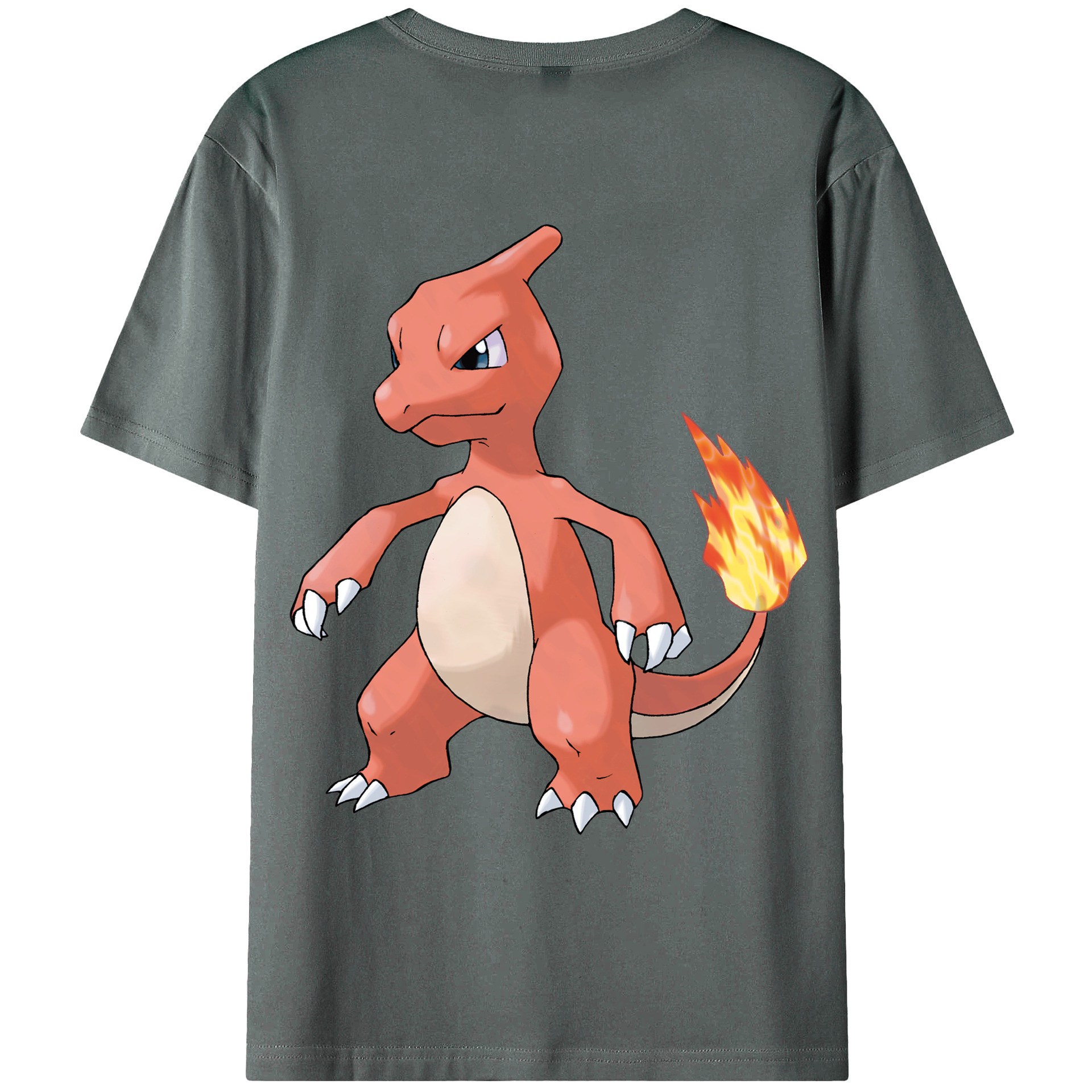 （画像用） ポケットモンスター Pokémon 綿100％ メンズ半袖Tシャツ（バックプリント） 通気性